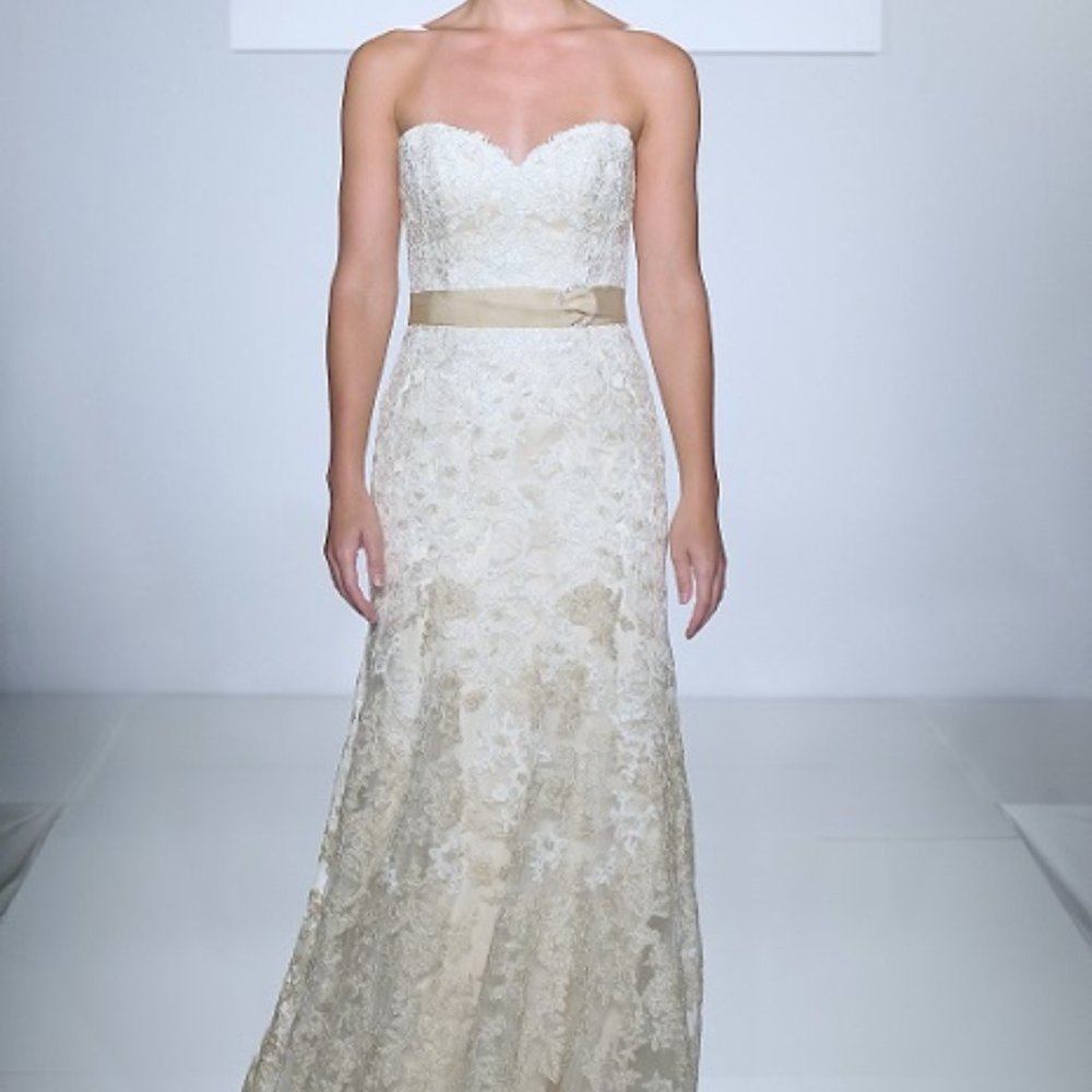 MAGGIE SOTTERO Brittania lace strapless wedding GOWN 2 4